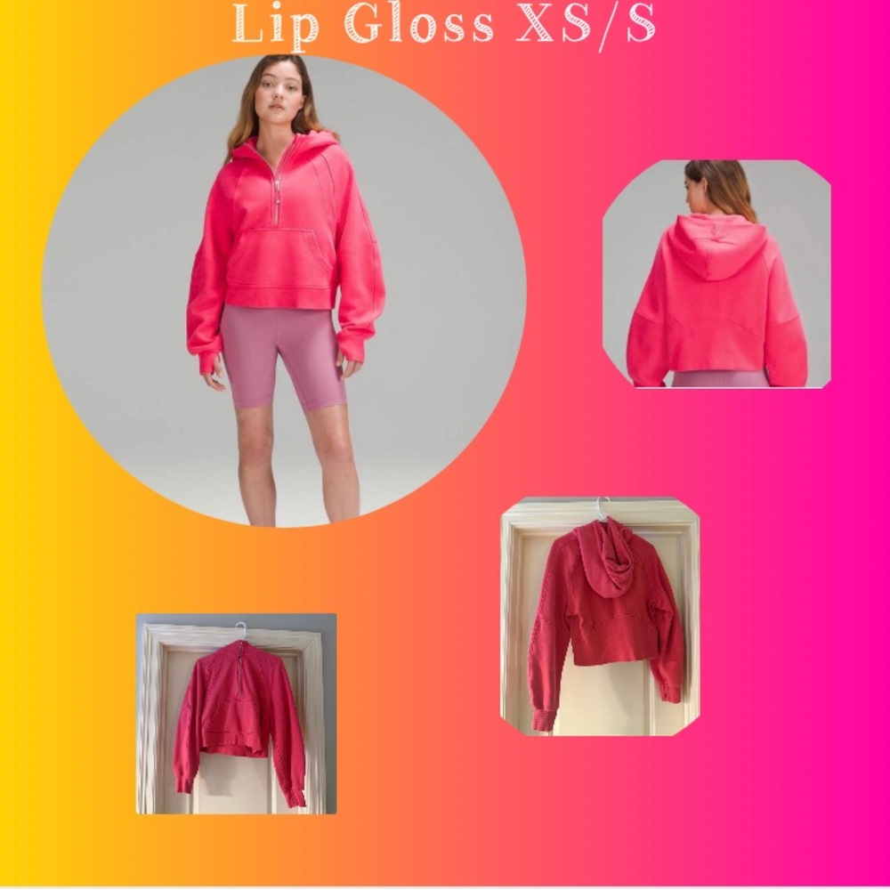 Lululemon Scuba Oversized Half Zip Hoodie Lip Gloss XS/S XS Small 0 2 4 6